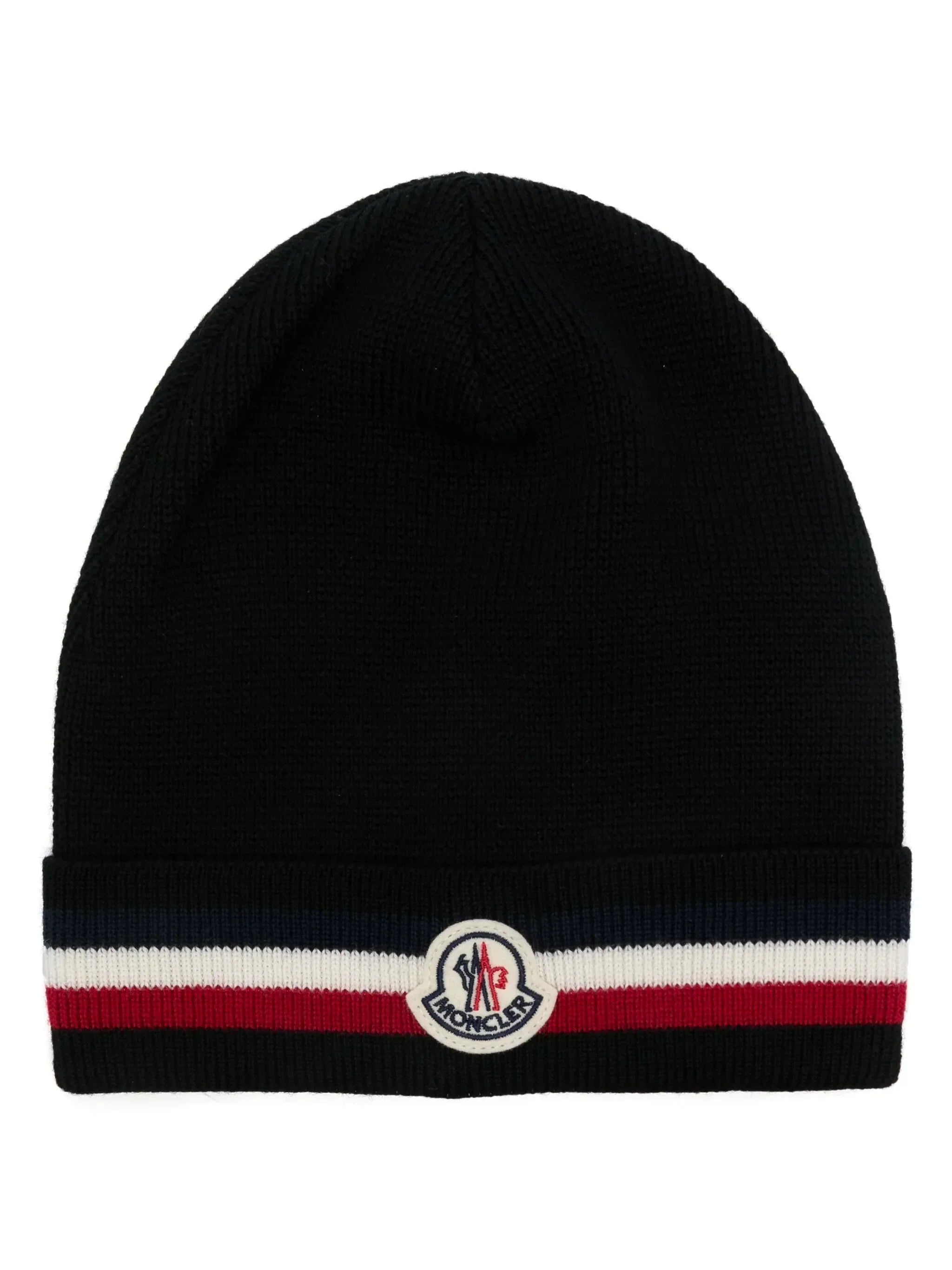 Moncler bonnet en laine à rayures tricolores