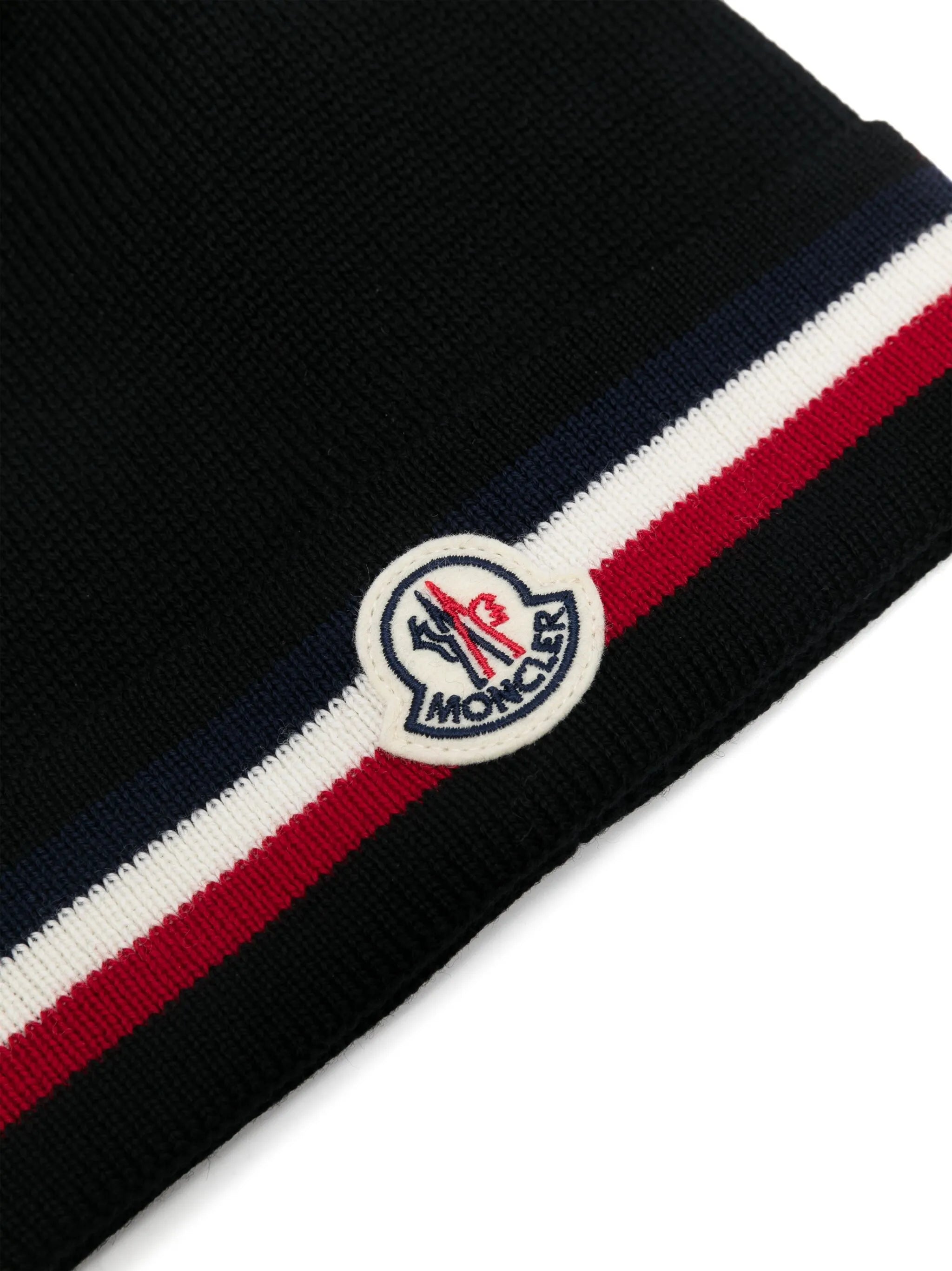 Moncler bonnet en laine à rayures tricolores