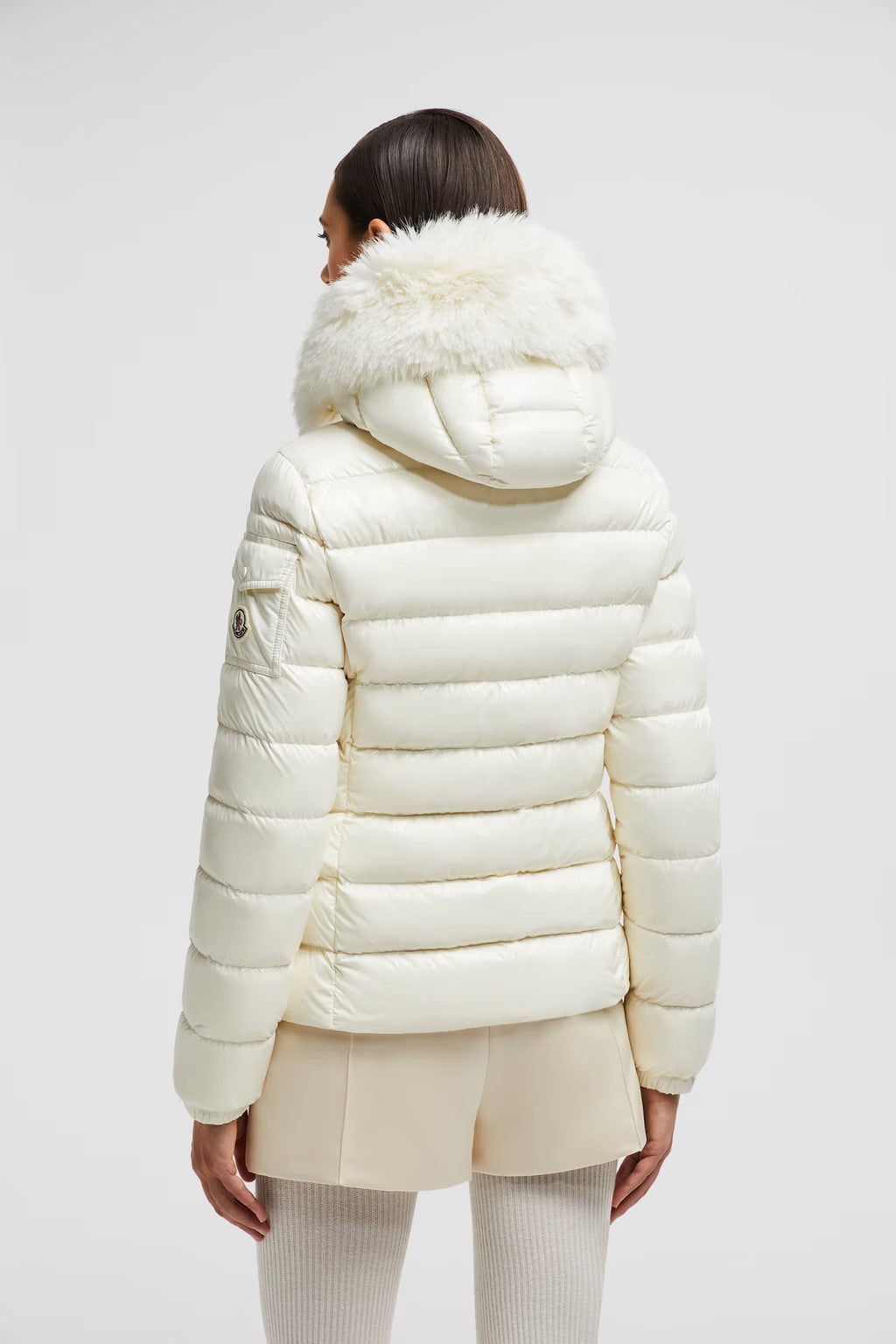Doudoune courte à capuche Moncler Badyf Blanc